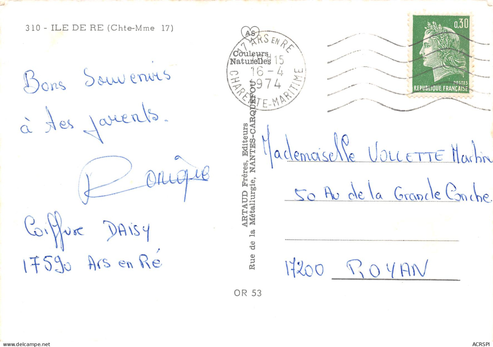 île De Ré Télégramme  50 (scan Recto-verso)MA2299Vic - Ile De Ré