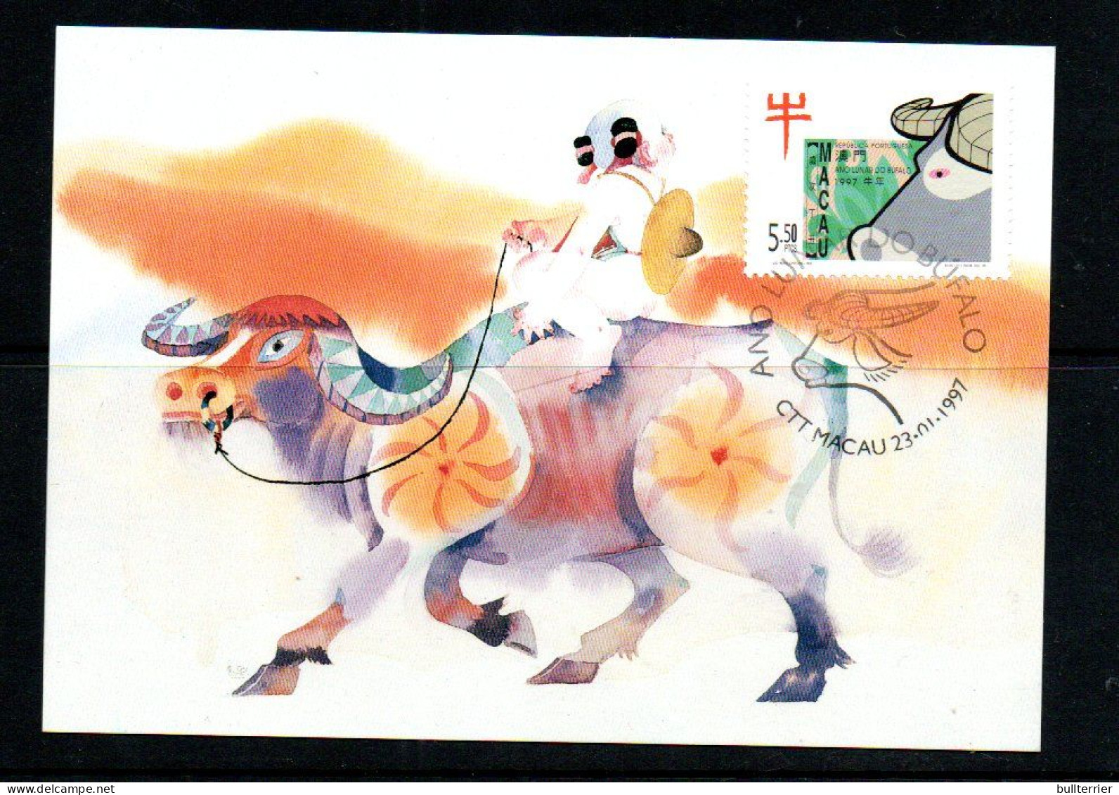 CHINESE NEW YEAR- MACAU - 1997 - Year Of Ox Maxi Card - Año Nuevo Chino