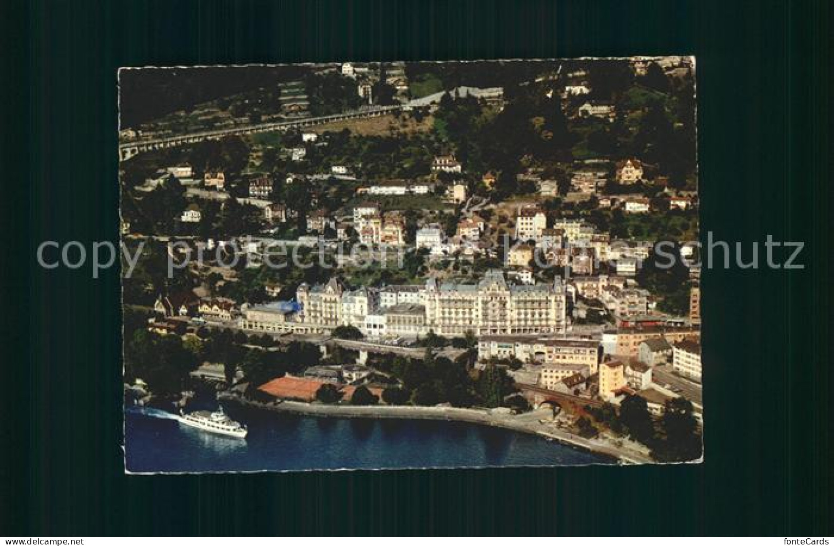 12224092 Territet Montreux Fliegeraufnahme Le Grand Hotel Montreux - Other & Unclassified