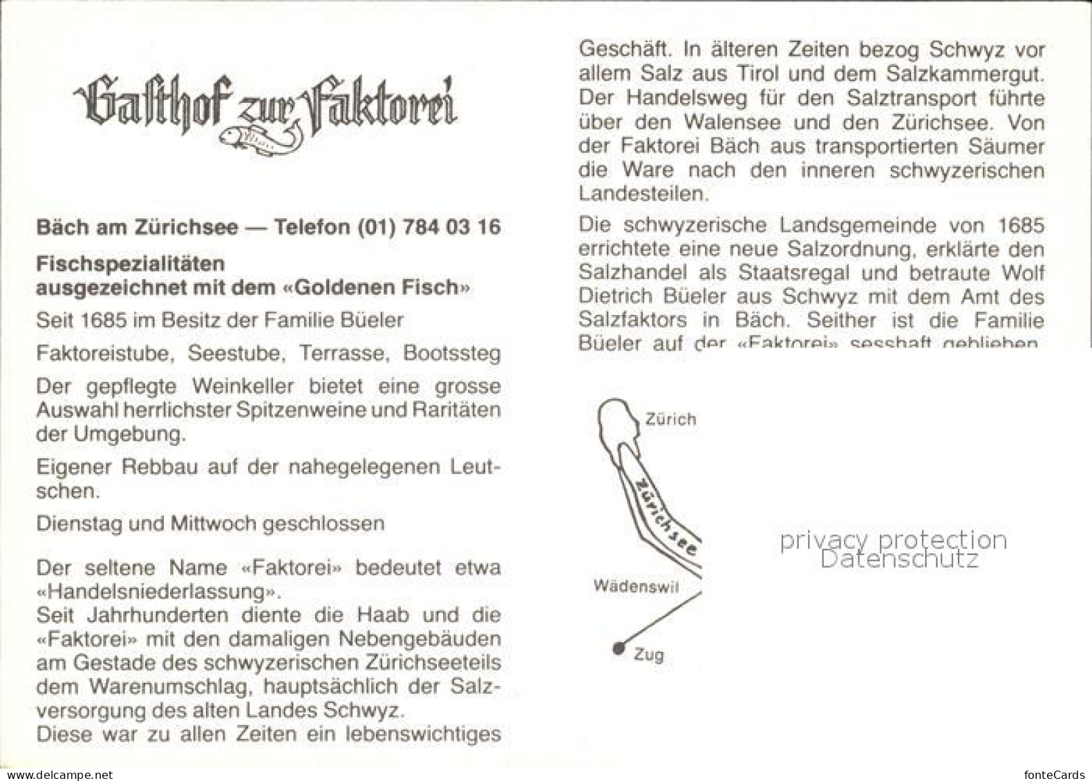 12223150 Baech Gasthof Zur Faktorei Baech - Other & Unclassified