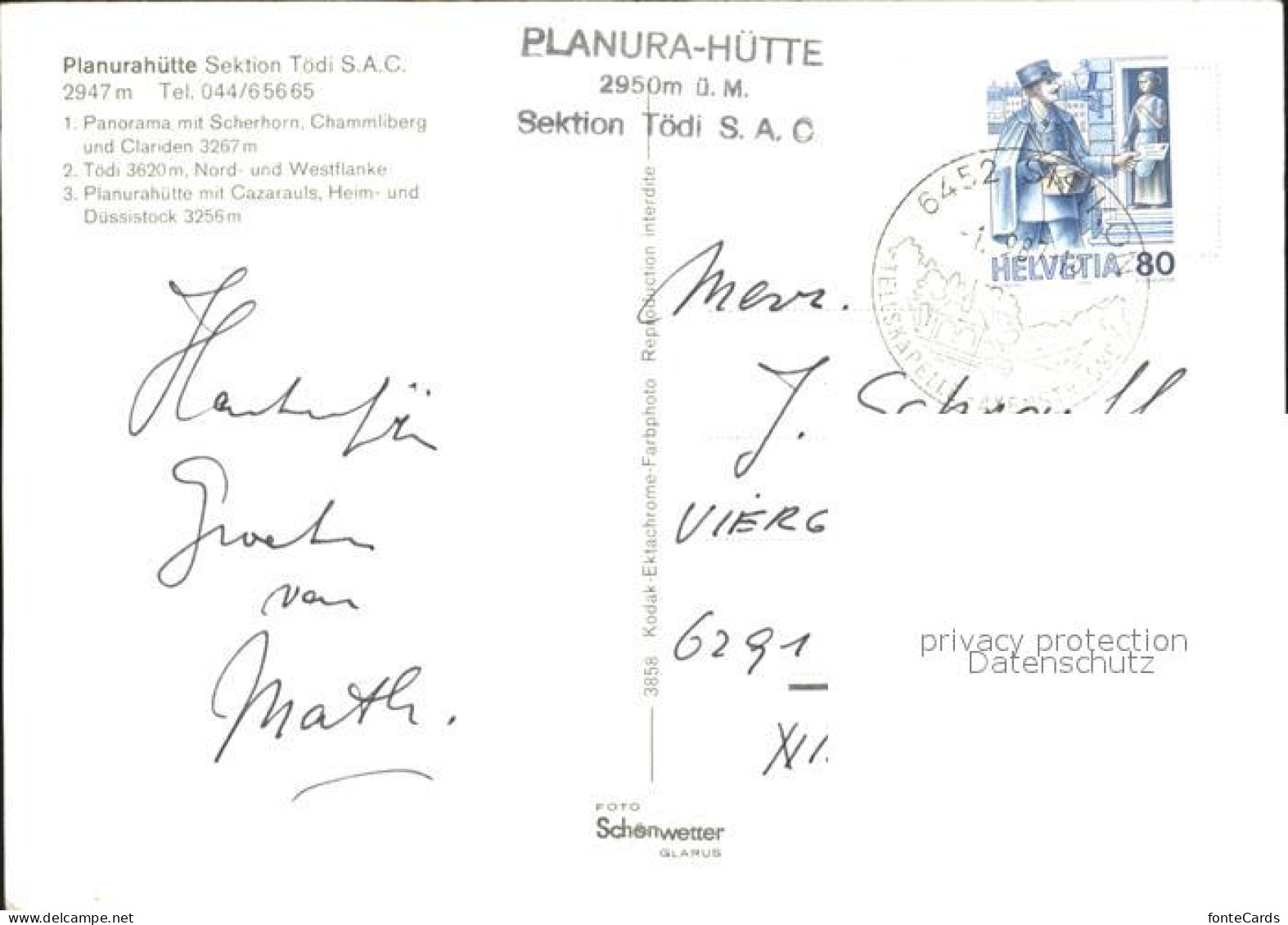 12221948 Planurahuette Scherhorn Chammliberg Toedi  Planurahuette - Sonstige & Ohne Zuordnung