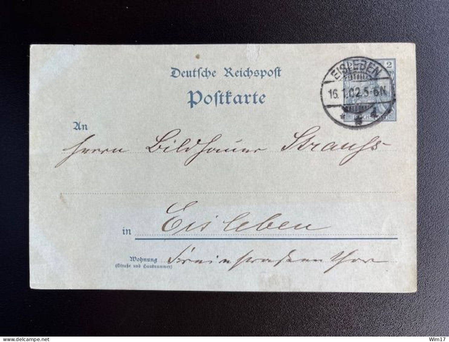 GERMANY 1902 POSTCARD EISLEBEN 16-01-1902 DUITSLAND DEUTSCHLAND - Tarjetas