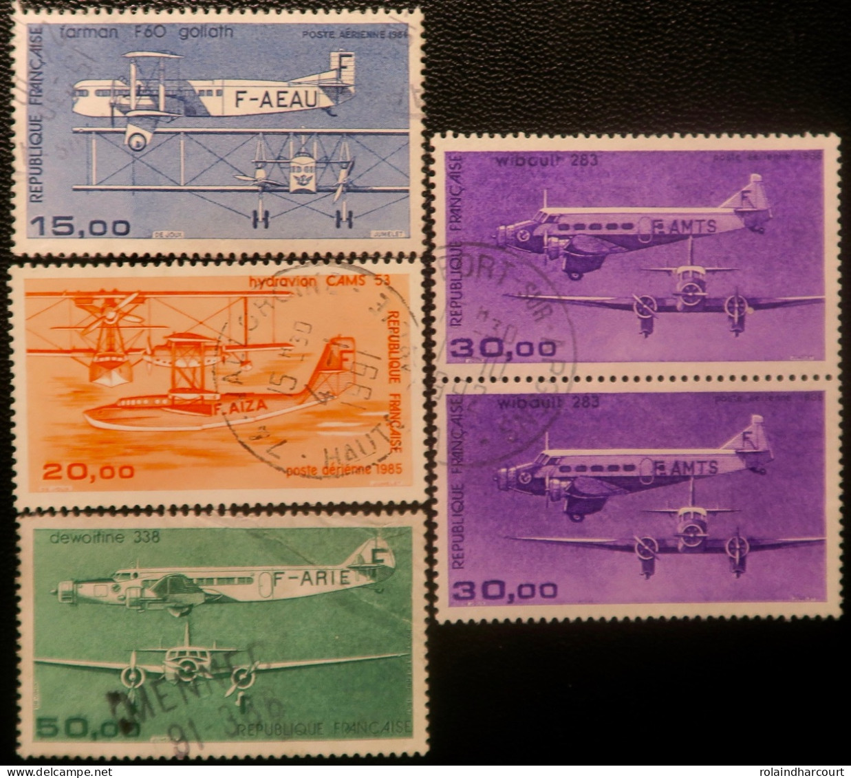 3733 - FRANCE - 1984/1987 - POSTE AERIENNE - Divers - N°57 à 60 Oblitérés - 1960-.... Afgestempeld