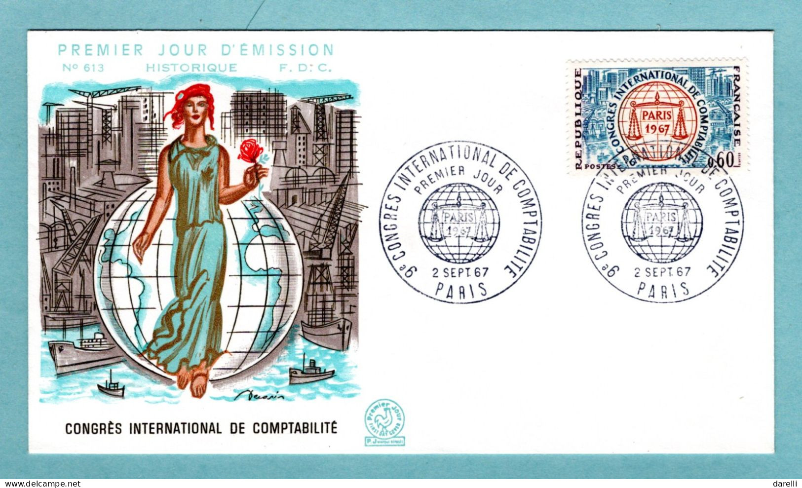 FDC France 1967 - 9ème Congrès International De Comptabilité - YT 1529 - Paris - 1960-1969