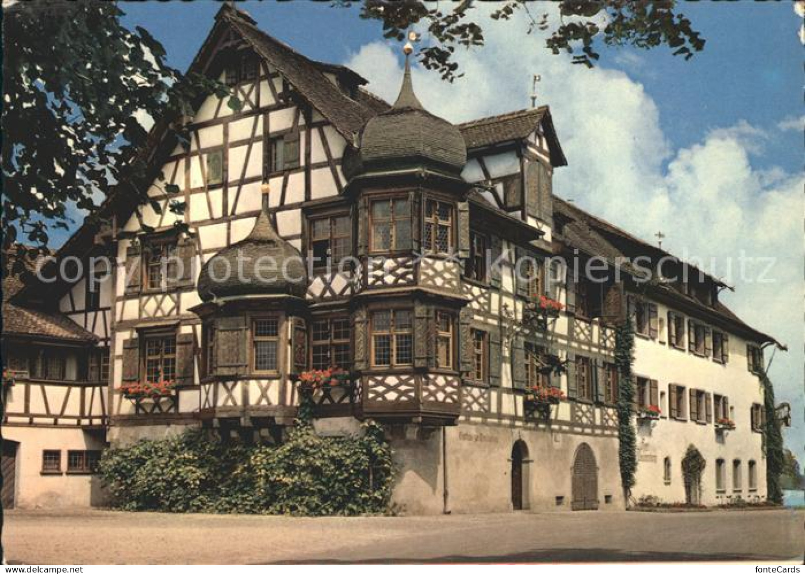12220678 Gottlieben Hotel Restaurant Drachenburg Und Waaghaus Fachwerk Erker Got - Autres & Non Classés