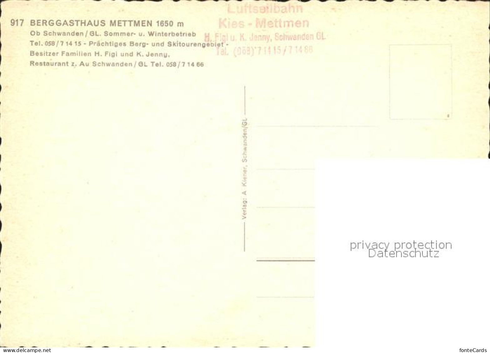 12219688 Schwanden GL Berggasthaus Mettmen Alpenpanorama Schwanden GL - Sonstige & Ohne Zuordnung