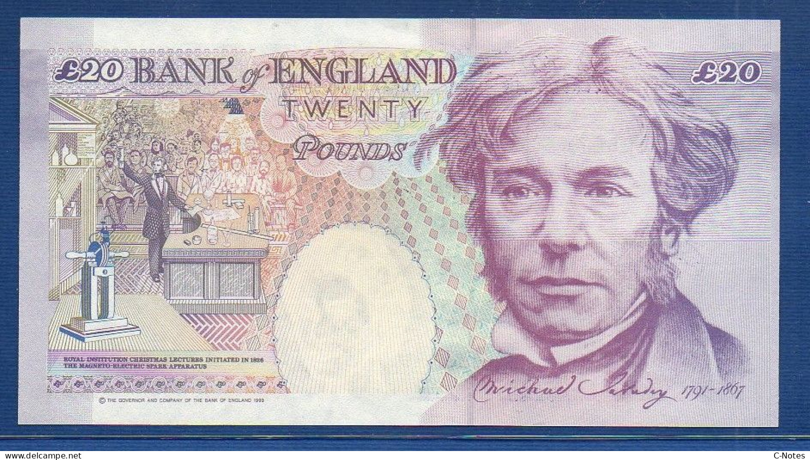 GREAT BRITAIN - P.384b – 20 Pounds 1993 UNC-,  S/n AA05 546567 - 20 Pounds