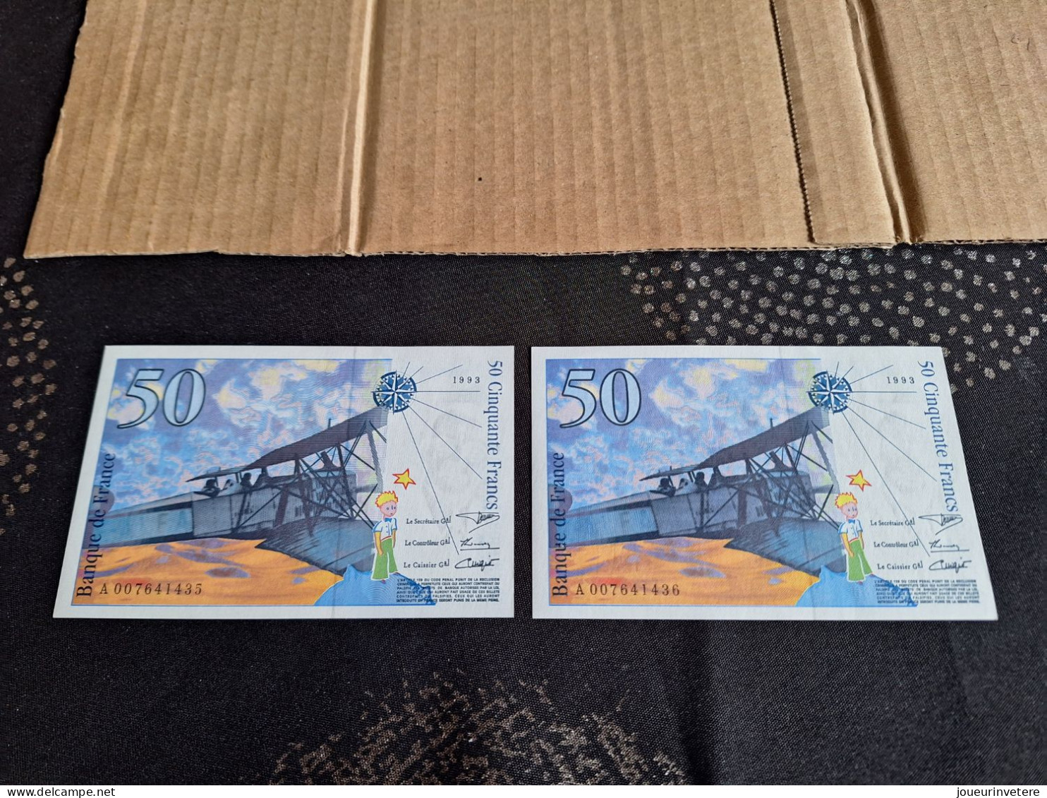 Lot De 2 Billets Dont Les Numéros Se Suive De 50 Francs Saint-Exupéry 1993  Neuf - Sonstige – Europa