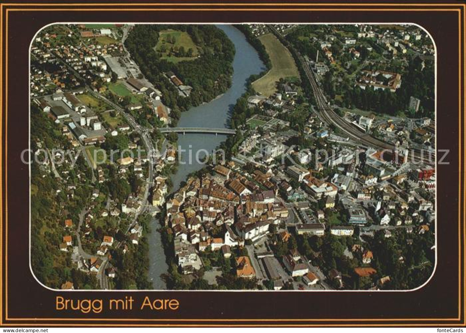 12219460 Brugg AG Mit Aare Fliegeraufnahme Brugg AG - Autres & Non Classés