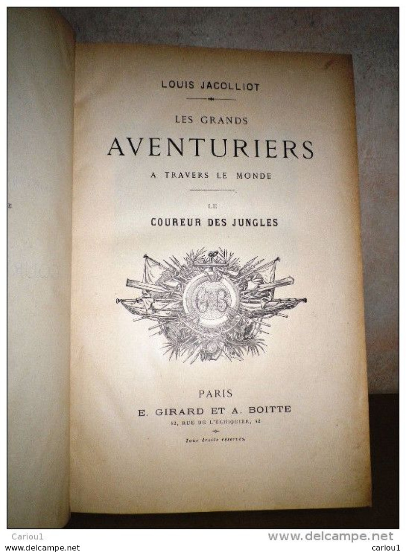 C1 JACOLLIOT Le COUREUR DES JUNGLES Relie ILLUSTRE CASTELLI Epuise 1890 INDE - 1801-1900