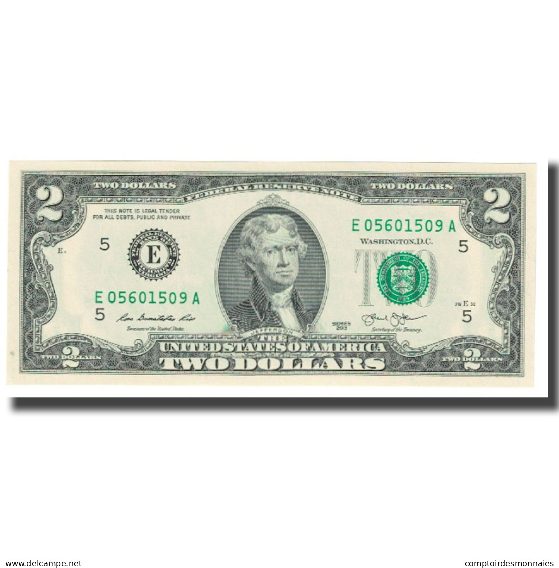 Billet, États-Unis, Two Dollars, 2013, WASHINGTON, NEUF - Bilglietti Della Riserva Federale (1928-...)