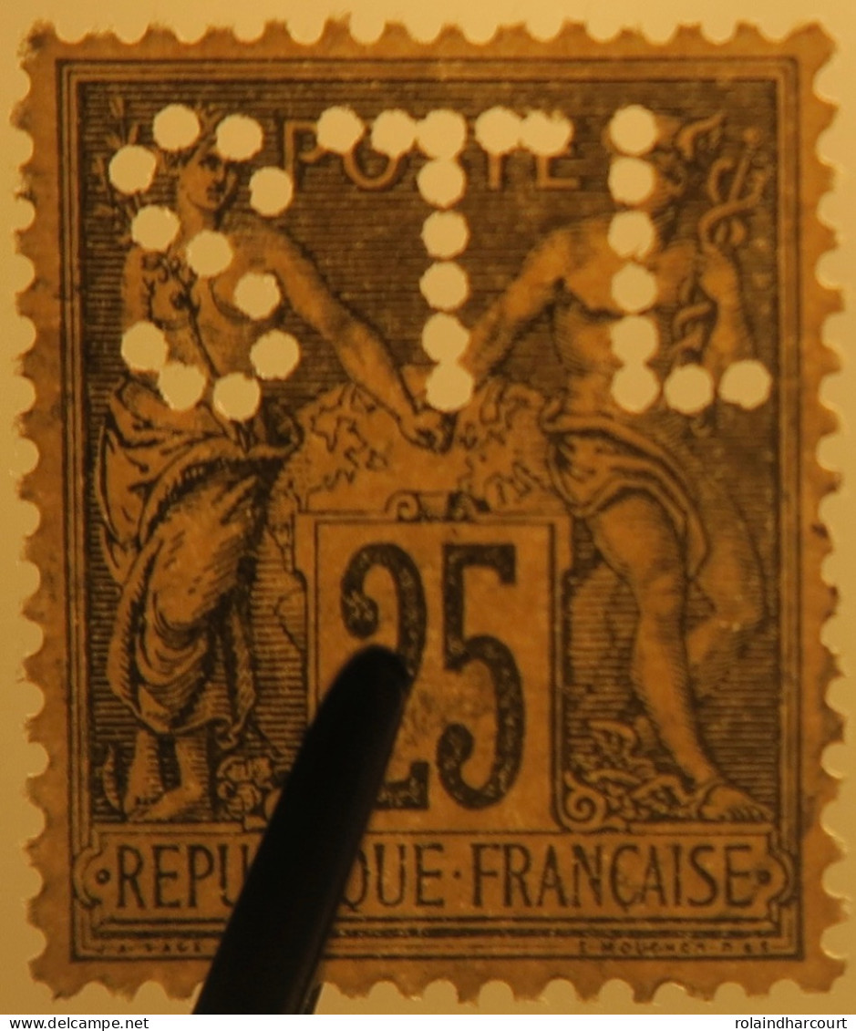 R1311/3034 - FRANCE - TIMBRES AU TYPE SAGE oblitérés et perforés : STL-VAC-SC-VP-CC-AEC-MWc-STL-LE-AEC-SG-STL