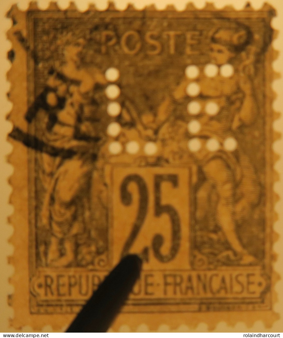 R1311/3034 - FRANCE - TIMBRES AU TYPE SAGE oblitérés et perforés : STL-VAC-SC-VP-CC-AEC-MWc-STL-LE-AEC-SG-STL