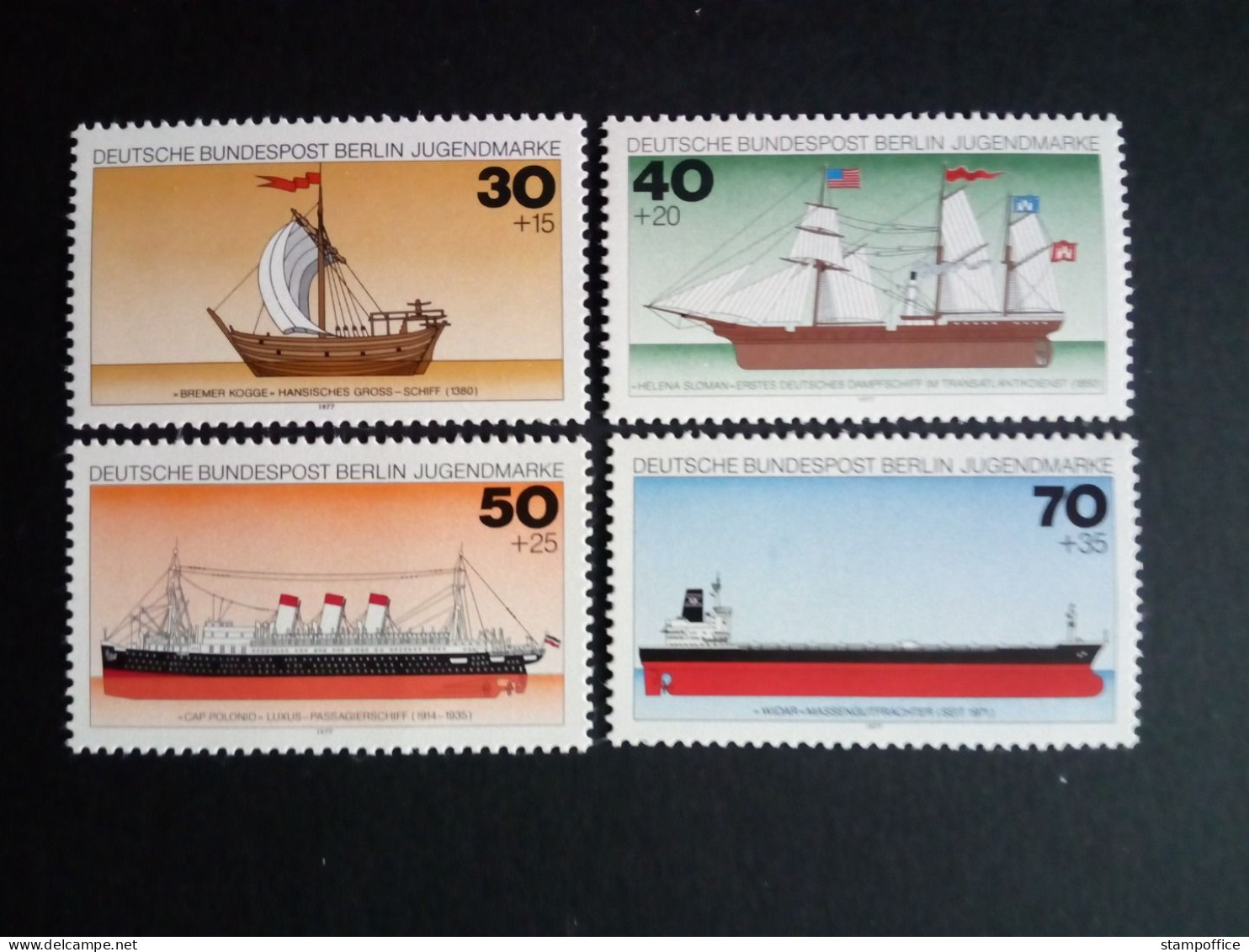 BERLIN MI-NR. 544-547 POSTFRISCH(MINT) JUGEND 1977 SCHIFFE - Unused Stamps