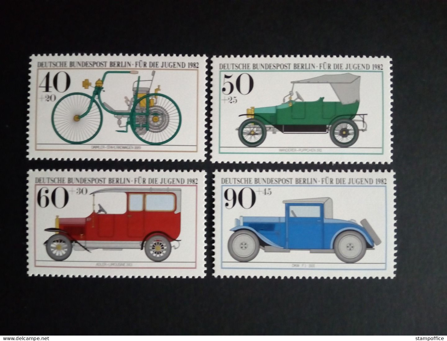 BERLIN MI-NR. 660-663 POSTFRISCH(MINT) JUGEND 1982 AUTOS OLDTIMER - Autos