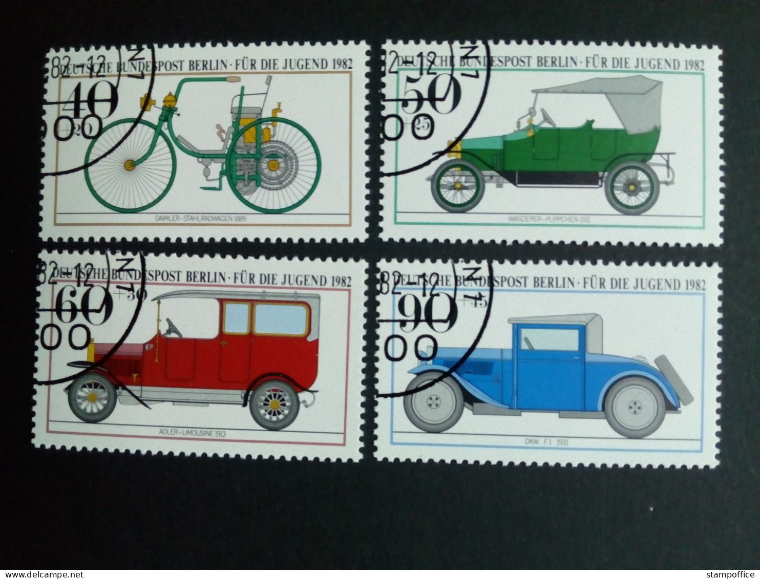 BERLIN MI-NR. 660-663 GESTEMPELT(USED) JUGEND 1982 AUTOS OLDTIMER - Usados