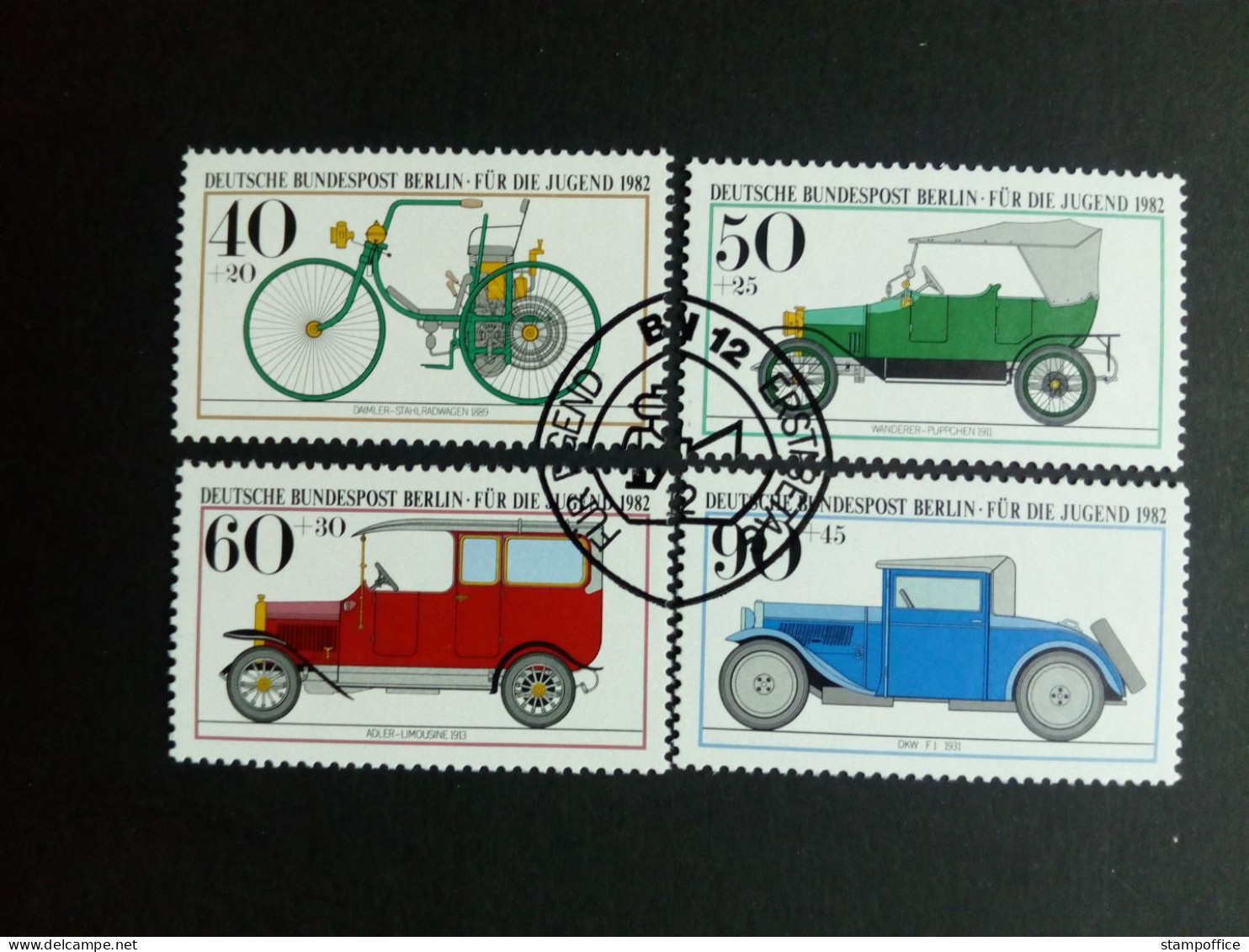 BERLIN MI-NR. 660-663 GESTEMPELT(USED) JUGEND 1982 AUTOS OLDTIMER - Usados