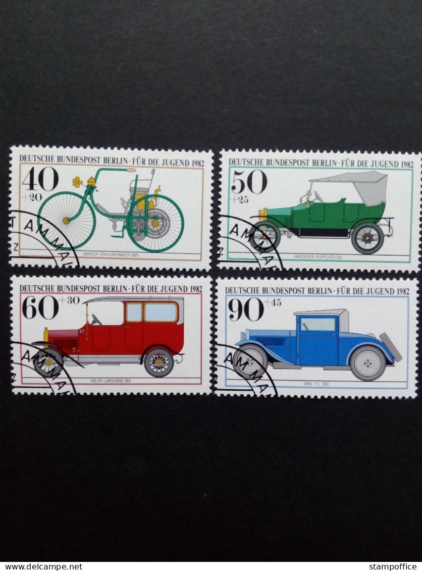 BERLIN MI-NR. 660-663 GESTEMPELT(USED) JUGEND 1982 AUTOS OLDTIMER - Usados