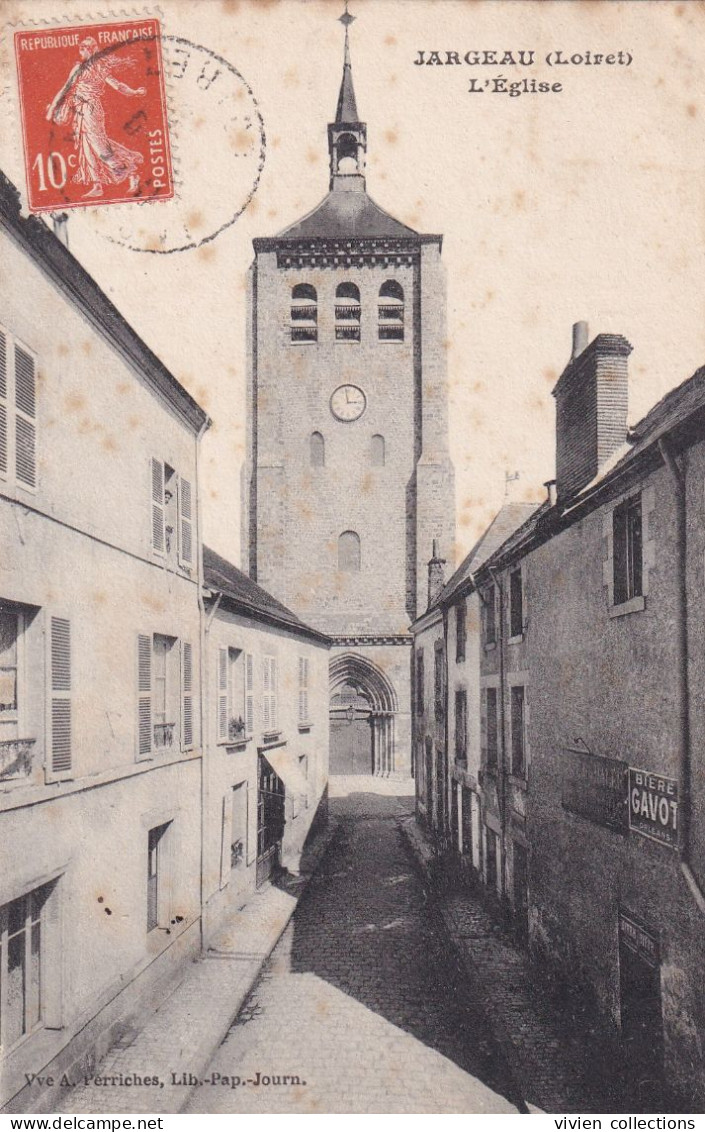 Jargeau (Loiret) L'église - édit. Vve Perriches Circulée 1915 - Jargeau