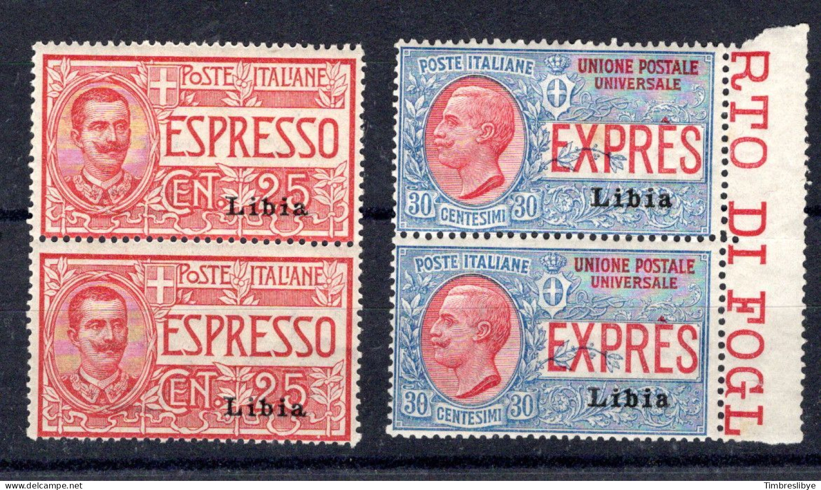 LIBYA Nov 1915; Colonie Italienne, Timbres Express, Michel-N°  21 + 22 En Paire, Neuf ** - Libia