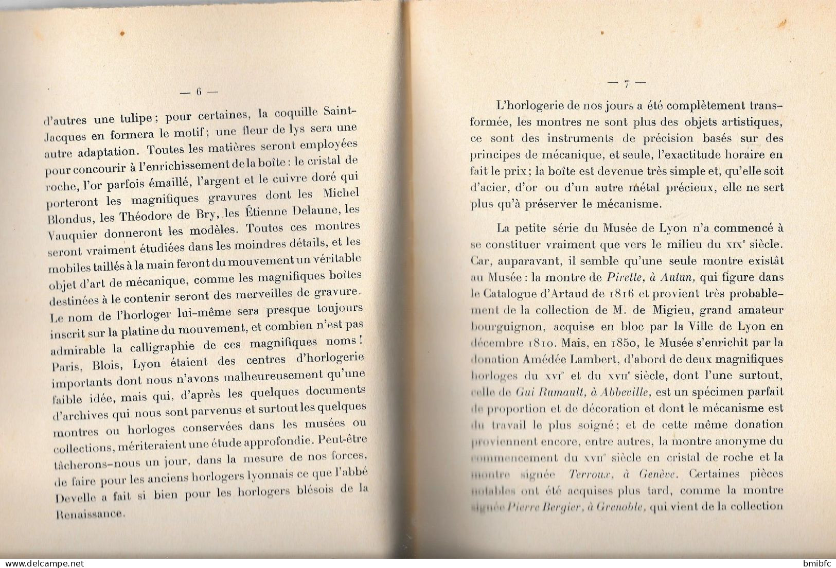 MUSÉES DE LYON - MONTRES Et HORLOGES Par CLAUDIUS COTE -  LYON   M C M X I X - Otros & Sin Clasificación