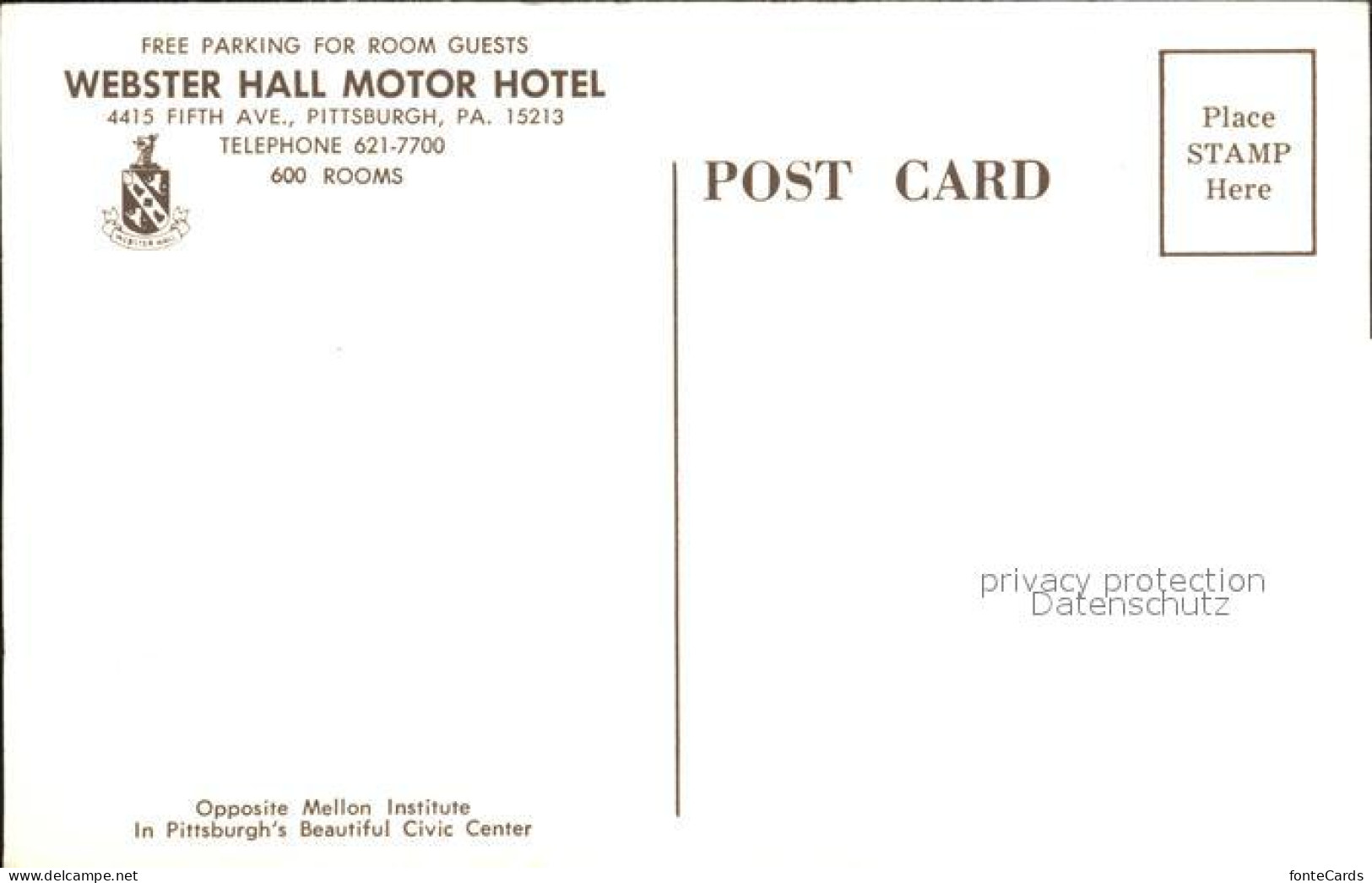 12187579 Pittsburg Pennsylvania Webster Hall Motor Hotel United States - Other & Unclassified