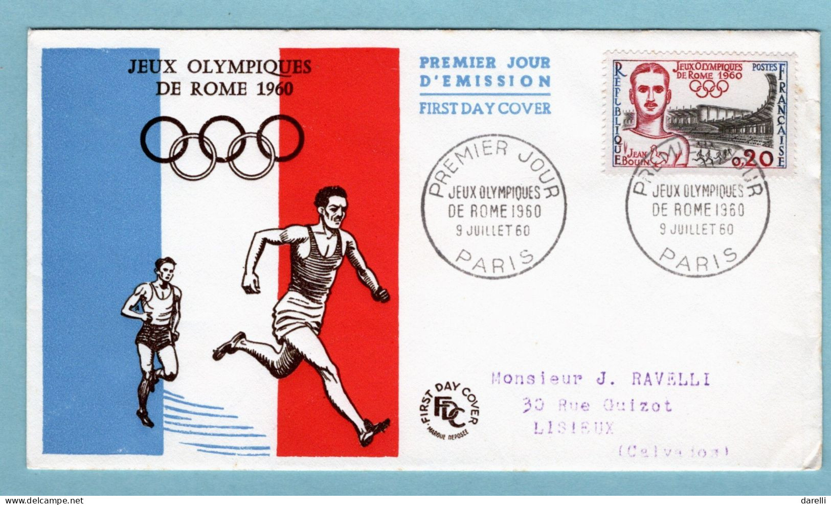 FDC France 1960 - Jeux Olympiques De Rome - YT 1265 - Paris - 1960-1969