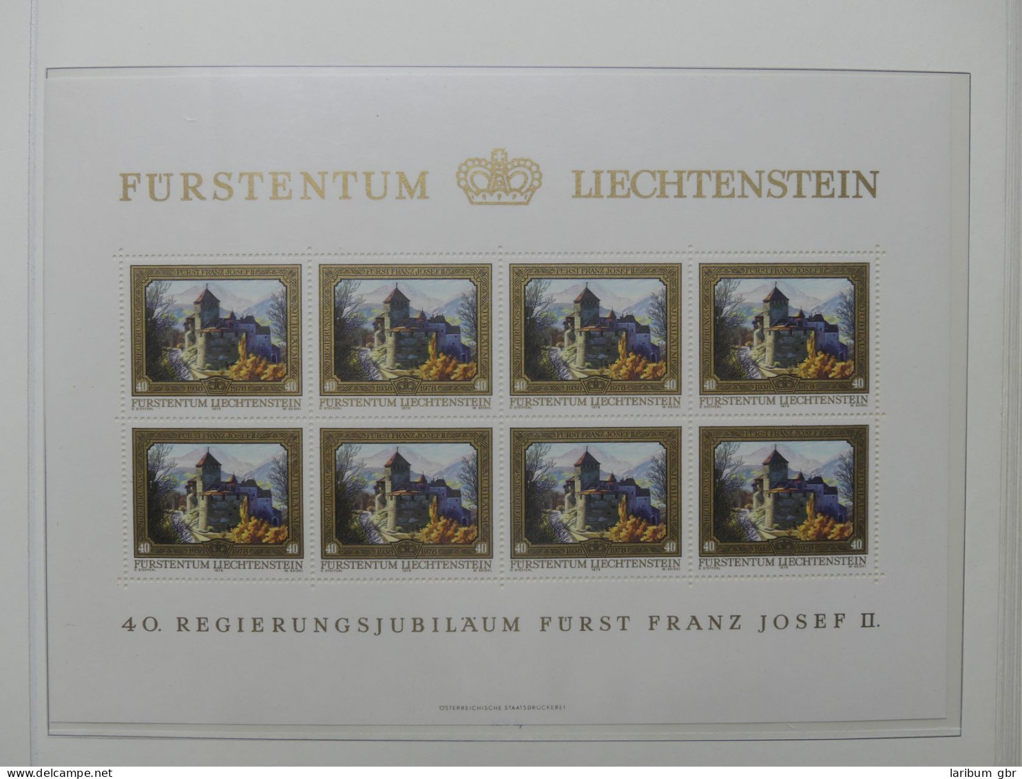 Liechtenstein große postfrisch Sammlung Kleinbögen im Borek Vordruck #LY974