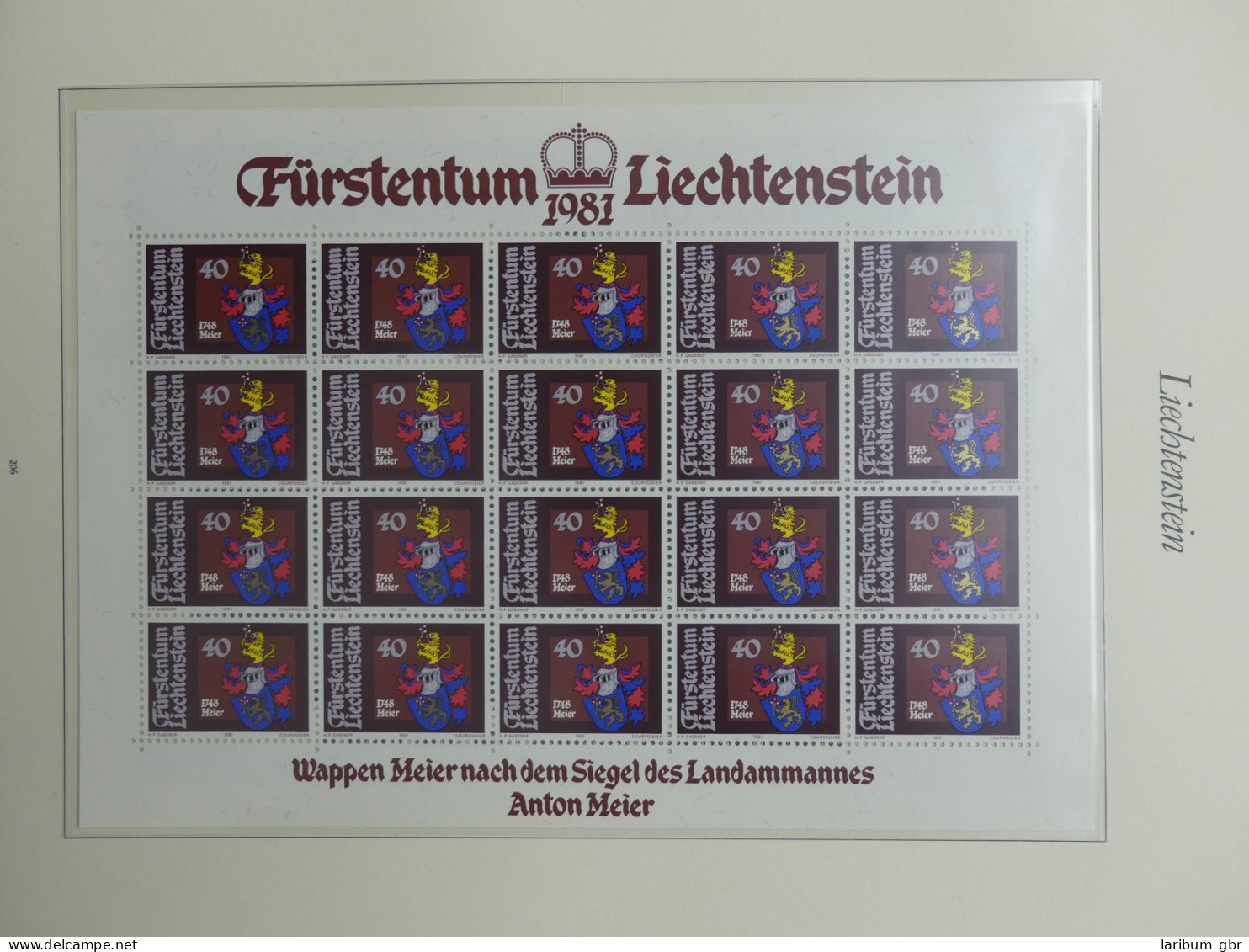 Liechtenstein große postfrisch Sammlung Kleinbögen im Borek Vordruck #LY974