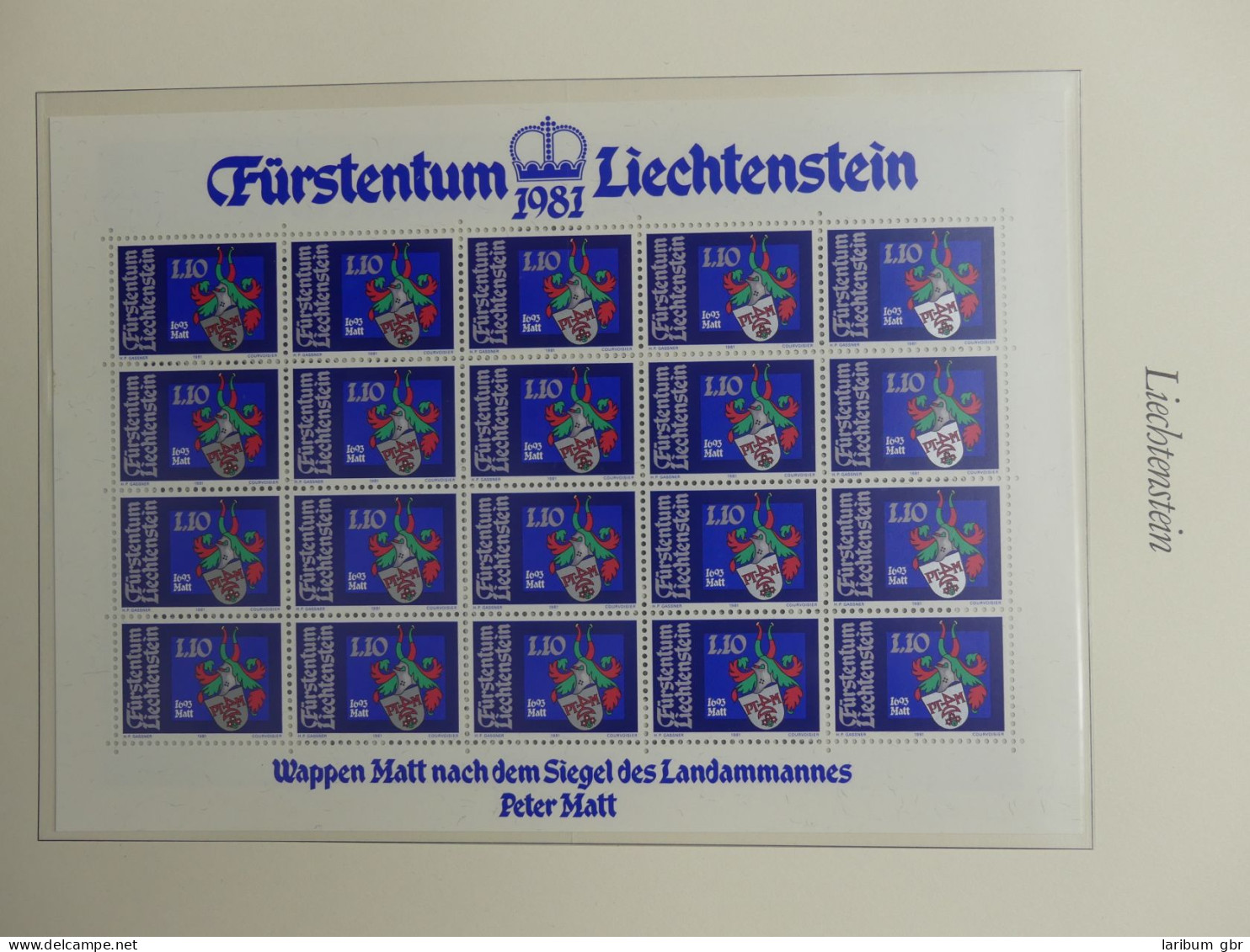 Liechtenstein große postfrisch Sammlung Kleinbögen im Borek Vordruck #LY974