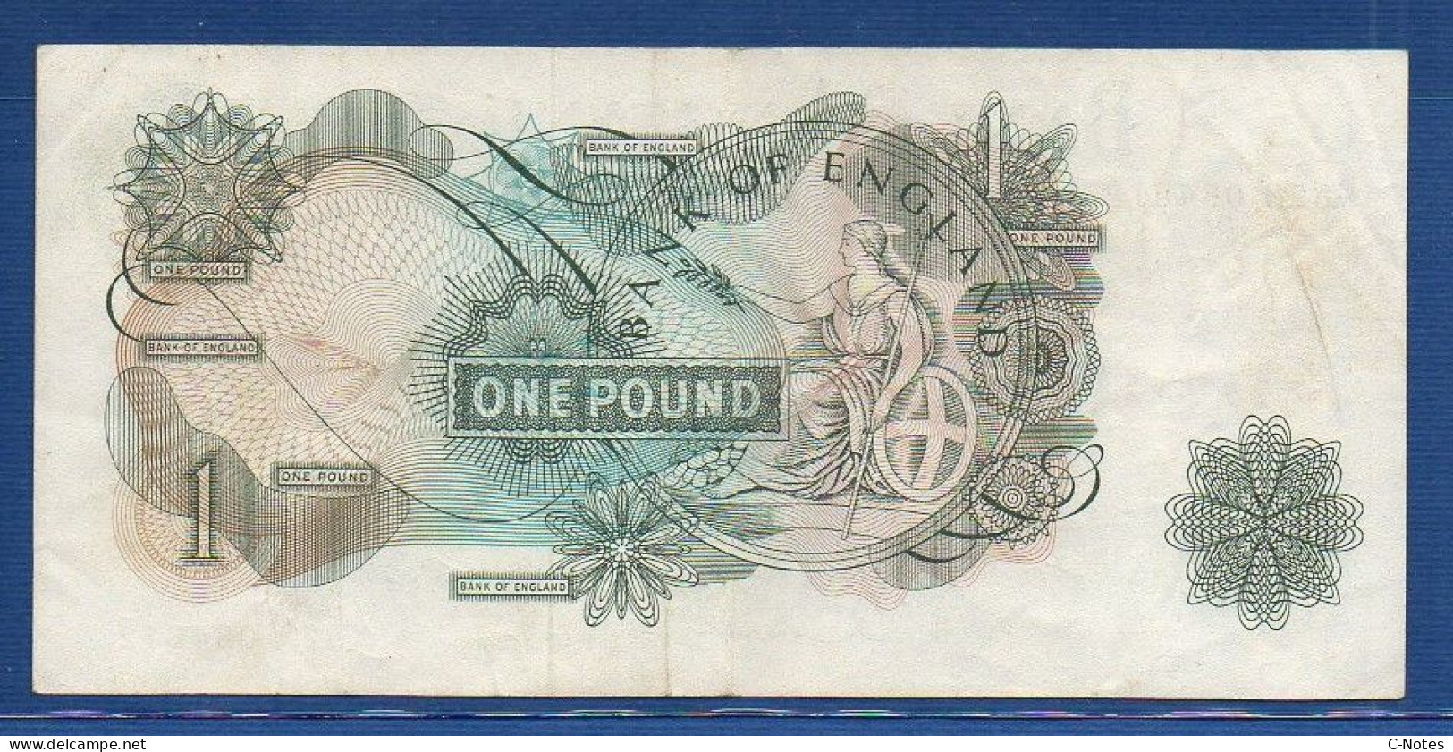 GREAT BRITAIN - P.374c – 1 Pound ND (1970 - 1977) VF,  S/n K82N 054612 - 1 Pound