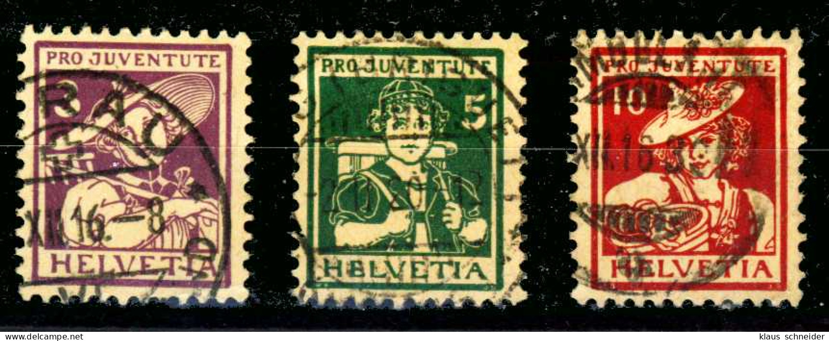 SCHWEIZ PRO JUVENTUTE Nr 130-132 Zentrisch Gestempelt X184402 - Used Stamps