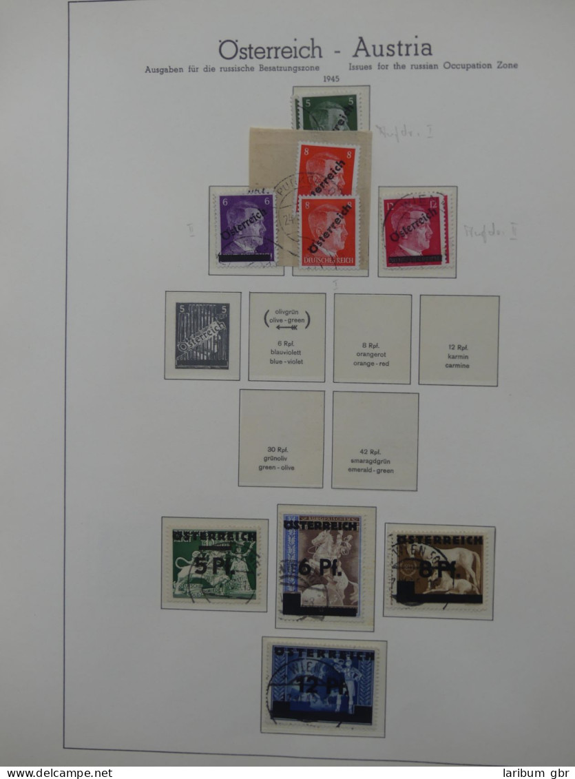 Österreich Nachkriegszeit Gestempelt Besammelt Im Leuchtturm Vordruck #LZ009 - Colecciones