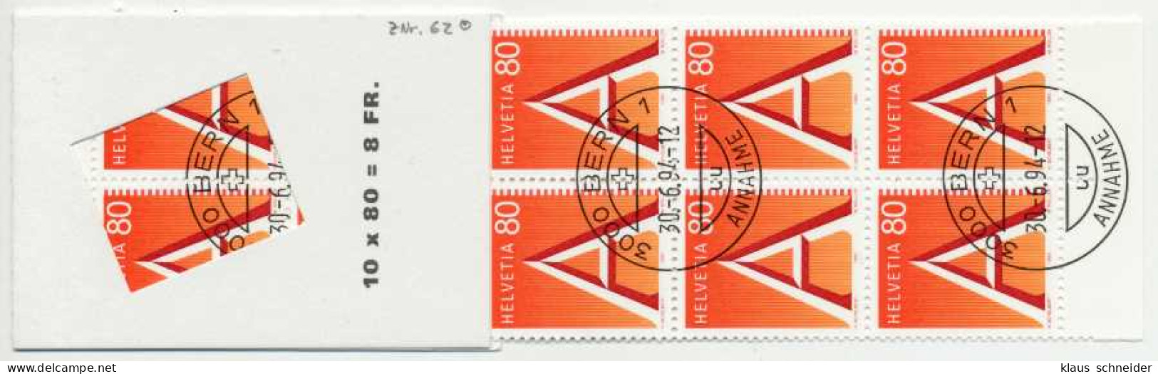 SCHWEIZ MARKENHEFT Nr MH 0-098 Zentrisch Gestempelt X530D4E - Postzegelboekjes