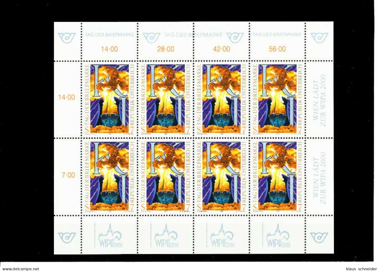 ÖSTERREICH BLOCK KLEINBOGEN 1990-1999 Nr 2289 Ungebraucht X54BE32 - Blocs & Feuillets