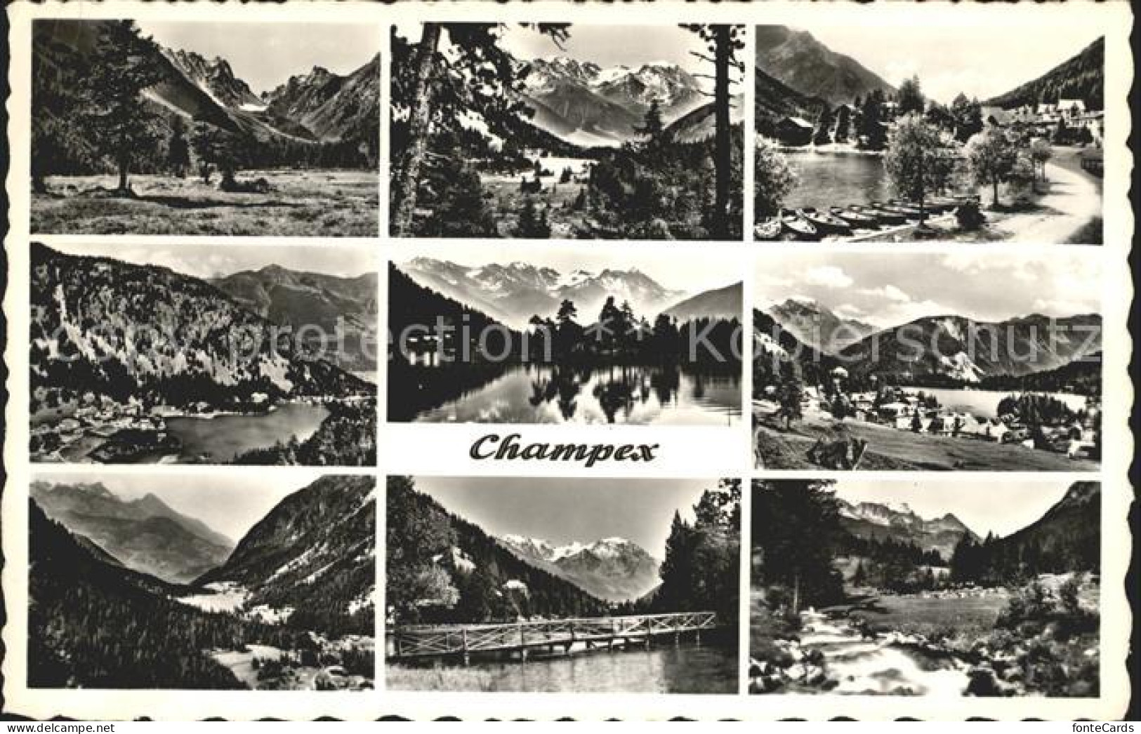 12178622 Champex-Lac Panorama Teilansichten Bruecke Bootshafen Champex-Lac - Autres & Non Classés
