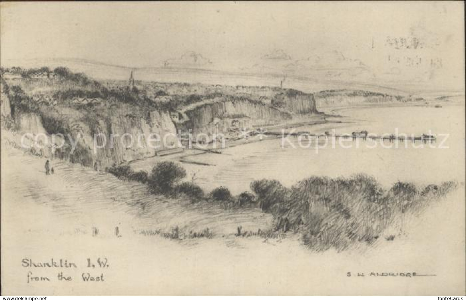 12178504 Shanklin From The West Radierung Isle Of Wight - Andere & Zonder Classificatie