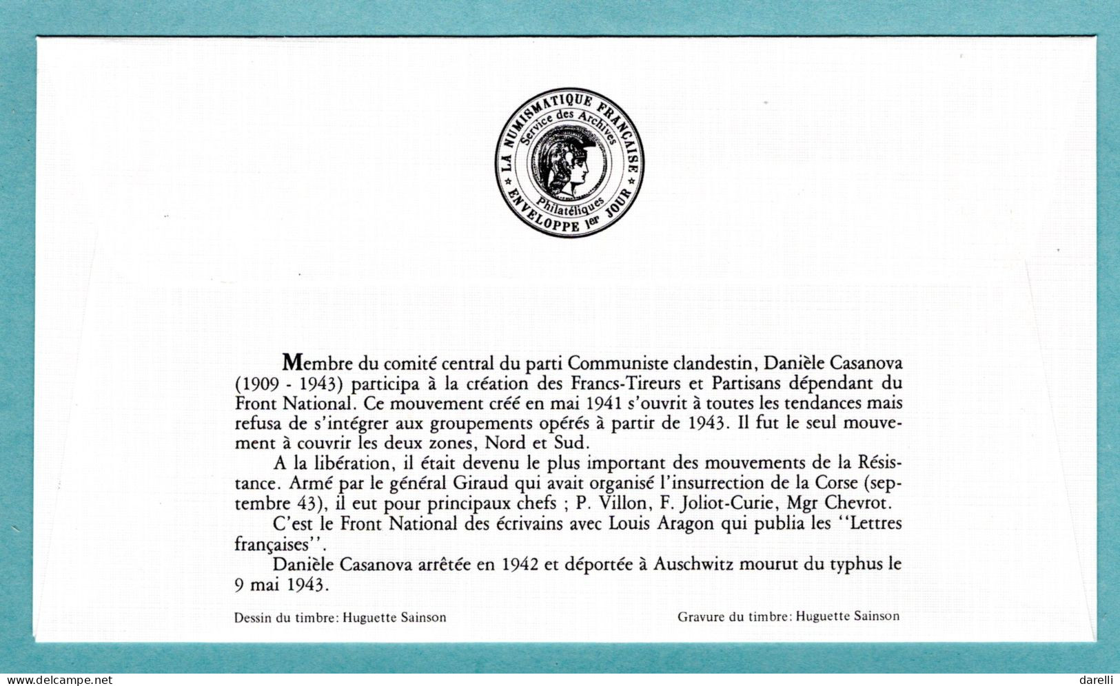 FDC France 1983 - Hommage à La Femme - Danielle Casanova - YT 2259 - Paris - 1980-1989