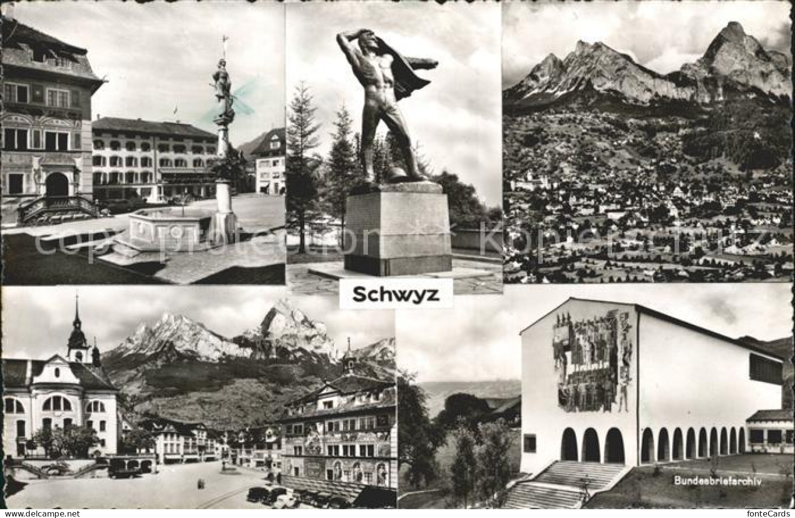 12175722 Schwyz Bundesbriefarchiv Brunnen Denkmal  Schwyz - Other & Unclassified
