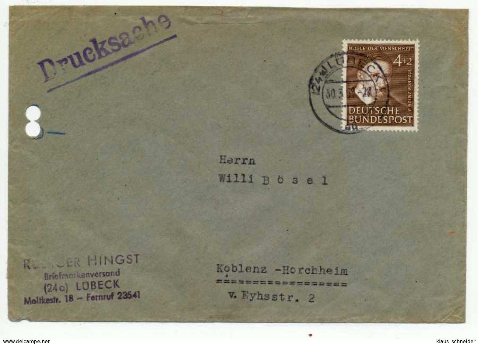 BRD 1951 Nr 143 BRIEF EF X711132 - Storia Postale