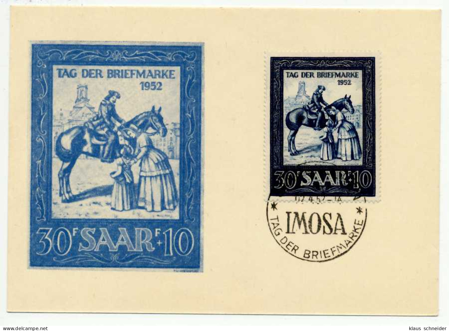 SAARLAND 1952 Nr 316 X728F1E - Storia Postale