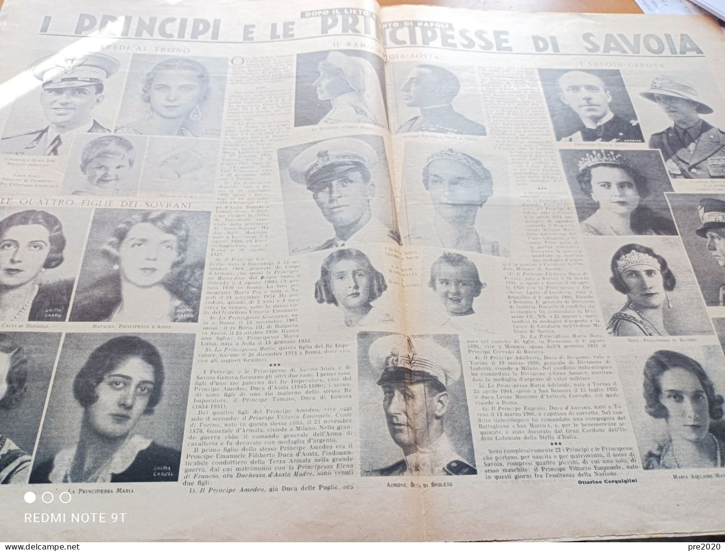 LA DOMENICA DEL CORRIERE 1937 I PRINCIPI E LE PRINCIPESSE DI SAVOIA CANEGRATE - Other & Unclassified