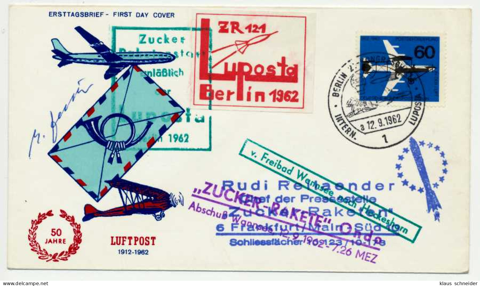 BERLIN 1962 Nr 230 LUPOSTA ZUCKERRAKETE ONDO BR X7329E2 - Cartas & Documentos