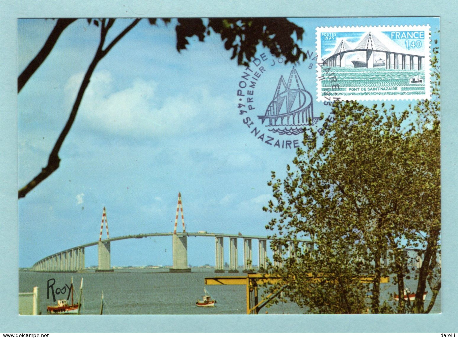 Carte Maximum 1975 - Pont De Saint-Nazaire - YT 1856 - 44 St Nazaire - 1970-1979