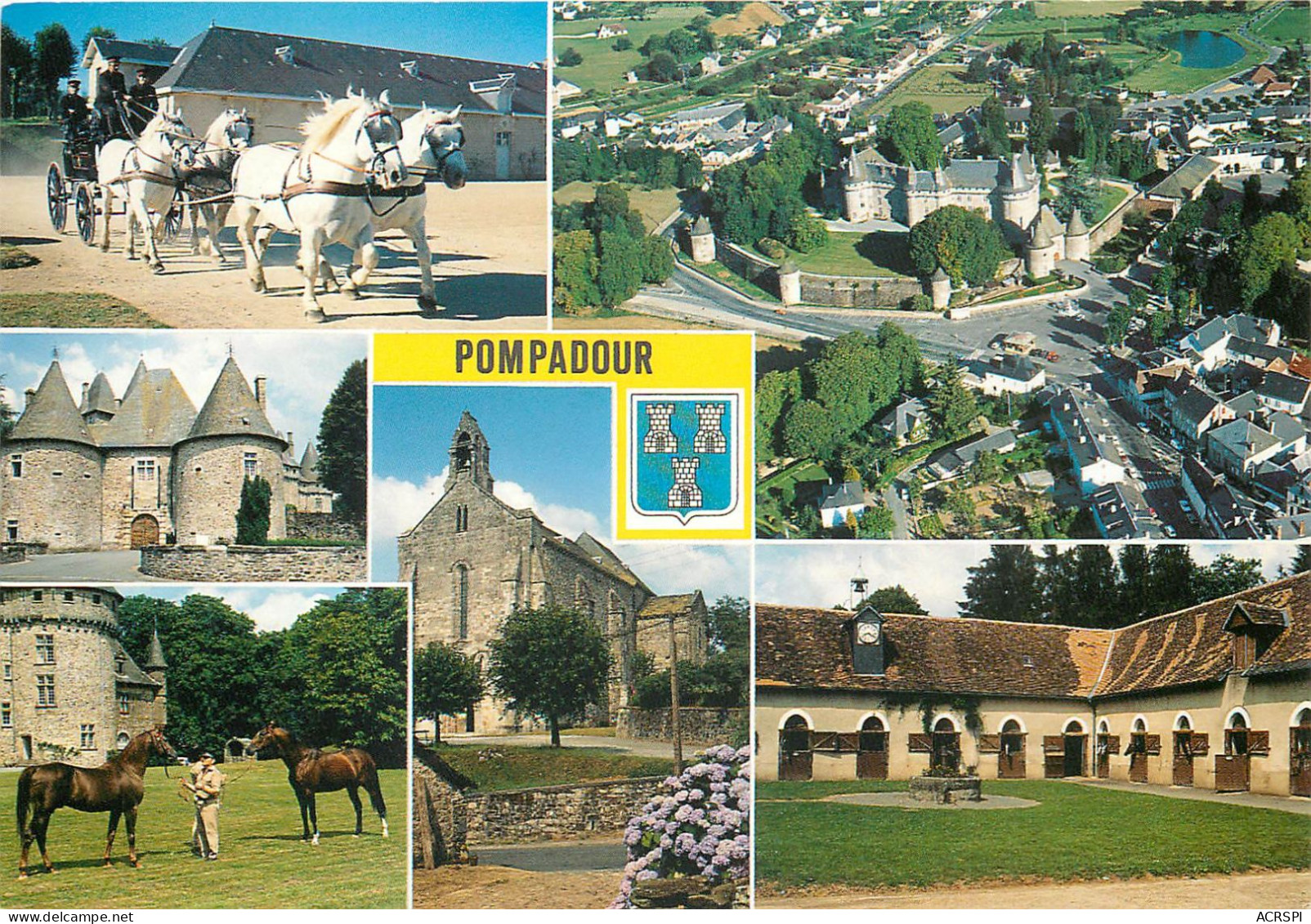 POMPADOUR Vue Aerienne L Eglise D Arnac Pompadour Vues Diverses Du Haras 10(scan Recto-verso) MC2409 - Arnac Pompadour