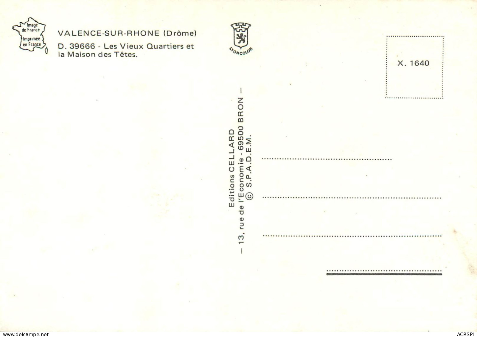 VALENCE Sur Rhone Les Vieux Quartiers Et La Maison Des Tetes 29(scan Recto-verso) MC2407 - Valence