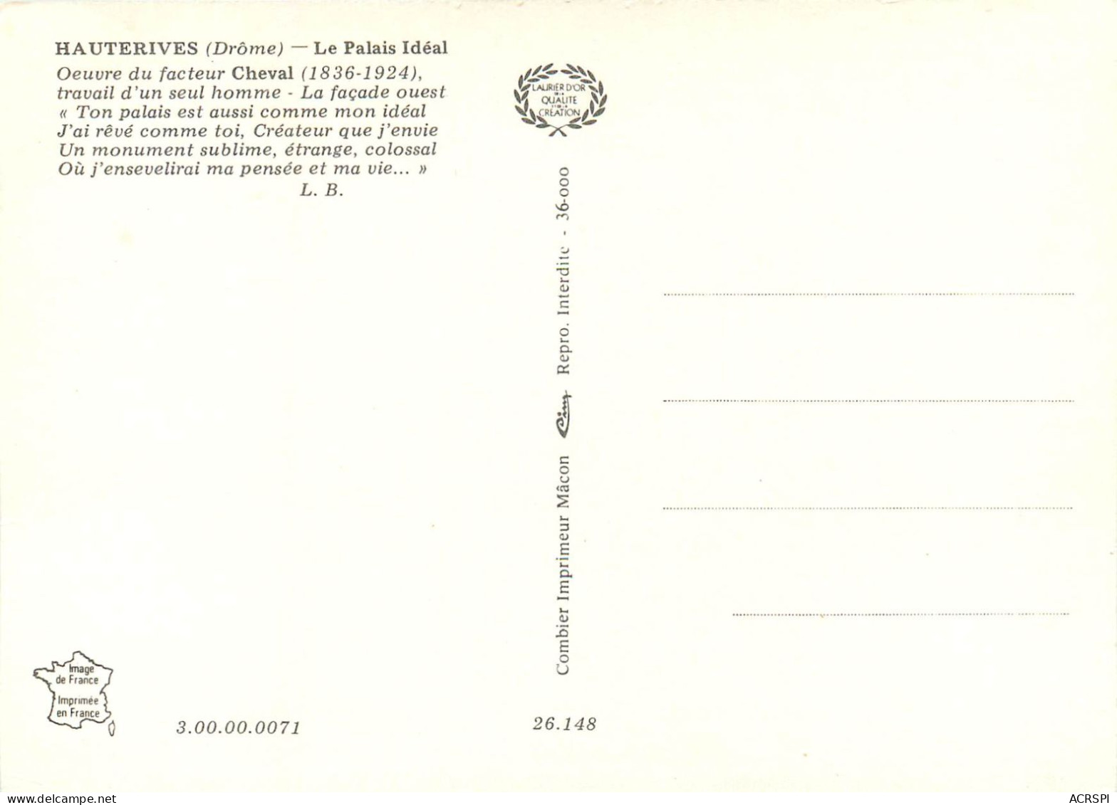  HAUTERIVES Le Palais Ideal 1(scan Recto-verso) MC2408 - Hauterives