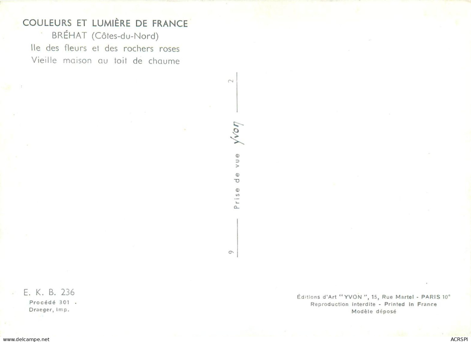 ILE DE BREHAT Vieille Maison Au Toit De Chaume 26(scan Recto-verso) MC2406 - Ile De Bréhat