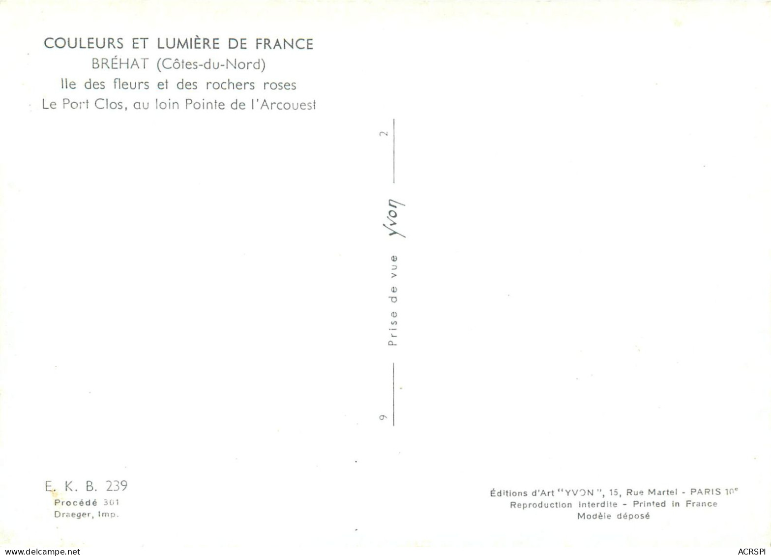 ILE DE BREHAT Le Port Clos Au Loin Pointe De L Arcouest 22(scan Recto-verso) MC2406 - Ile De Bréhat