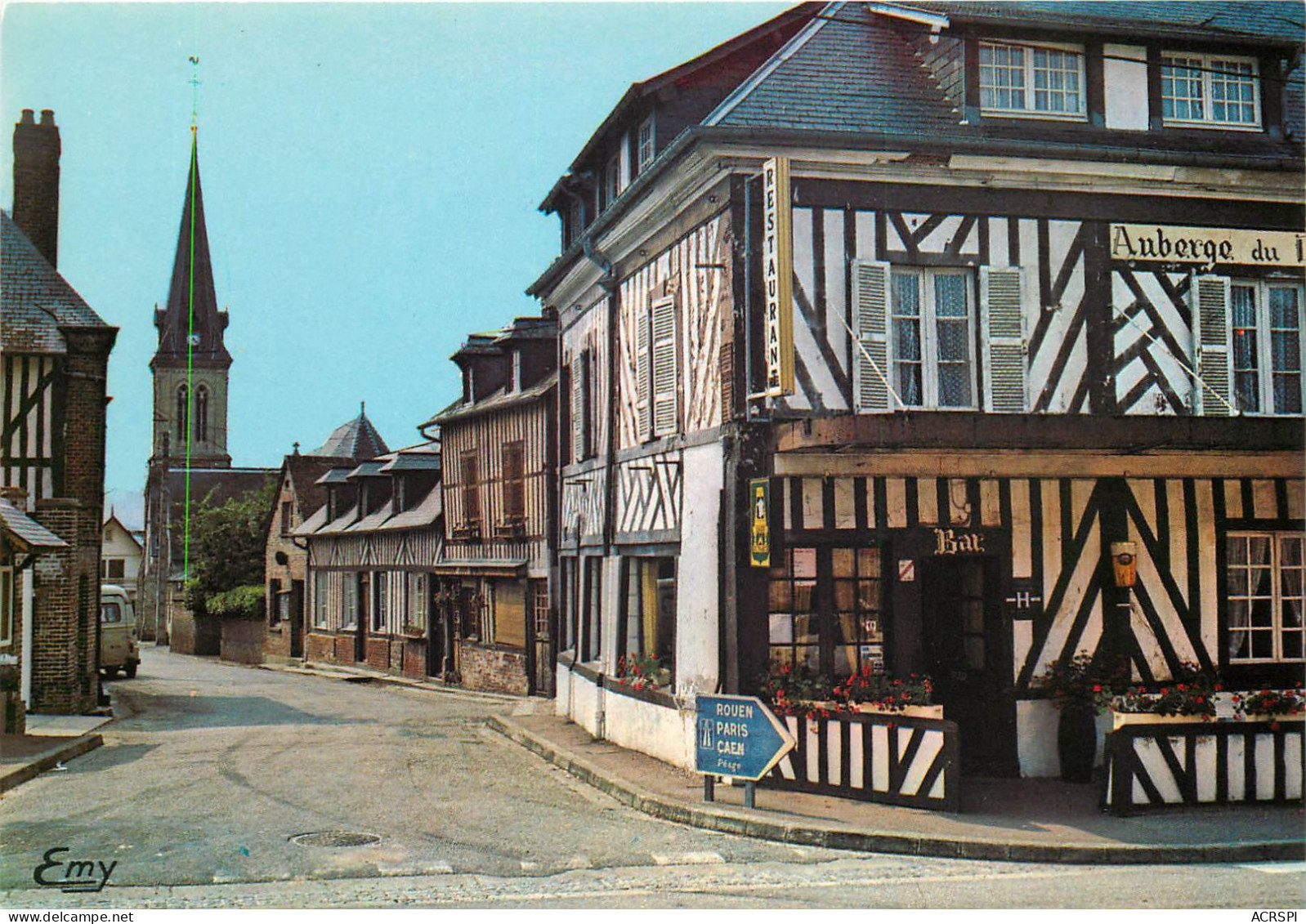 LE BREUIL EN AUGE L Auberge Et La Rue De L Eglise 19(scan Recto-verso) MC2402 - Otros & Sin Clasificación